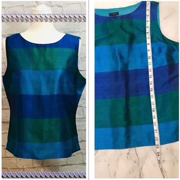 Talbots Sleeveless raw silk top (EUC) - Picture 5 of 11